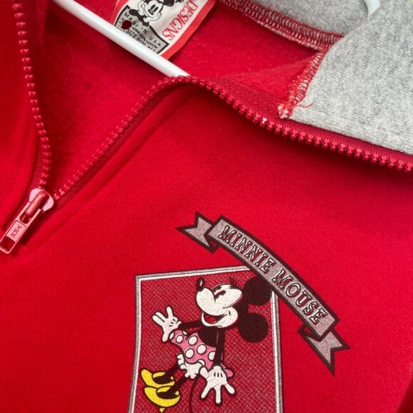 Y2K WALT DISNEY SWEATSHIRT AUTHENTIC RED MINNI MOUSE POLKA DOT DRESS Sz L - Picture 16 of 16